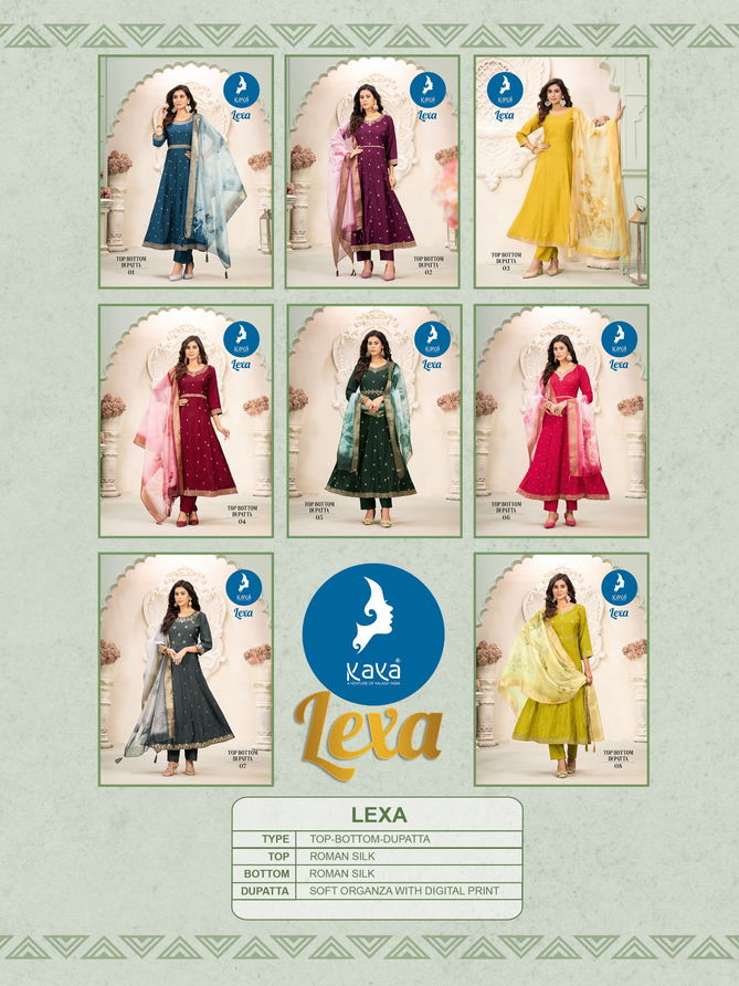 Lexa By Kaya Roman Silk Designer Kurti With Bottom Dupatta Wholesale Price In Surat